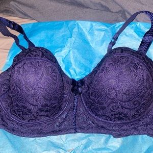 Adore Me Dark Blue Lace Bra
